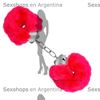 Esposas de metal cubiertas de peluche rosa